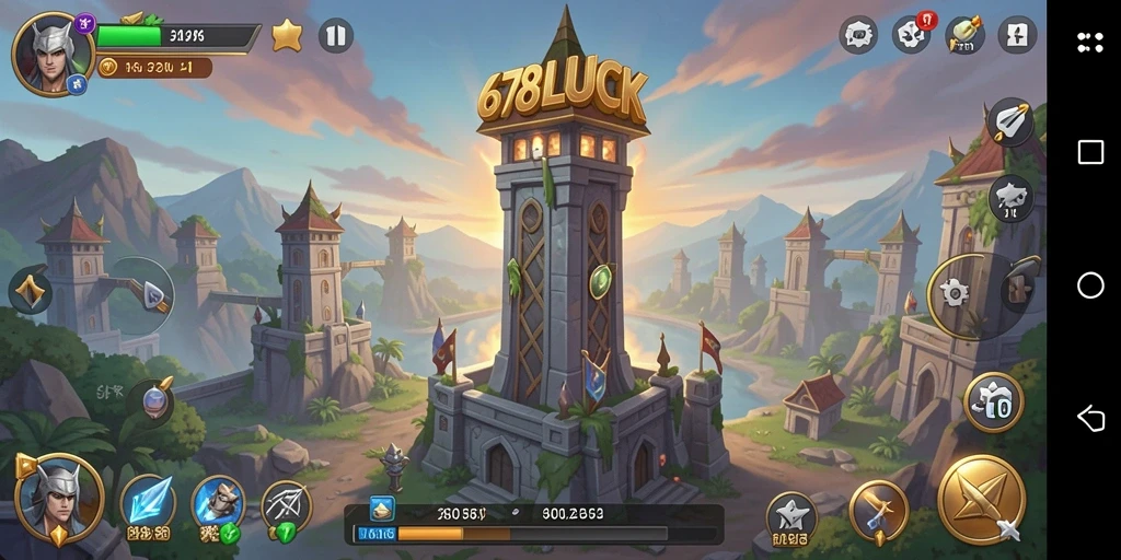 Tampilan gameplay seru 678LUCK dalam genre Tower Defense.