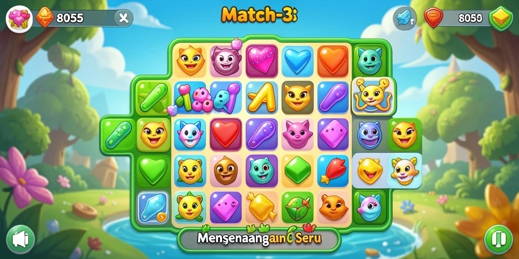 Tampilan menarik dari gameplay seru di 8055.