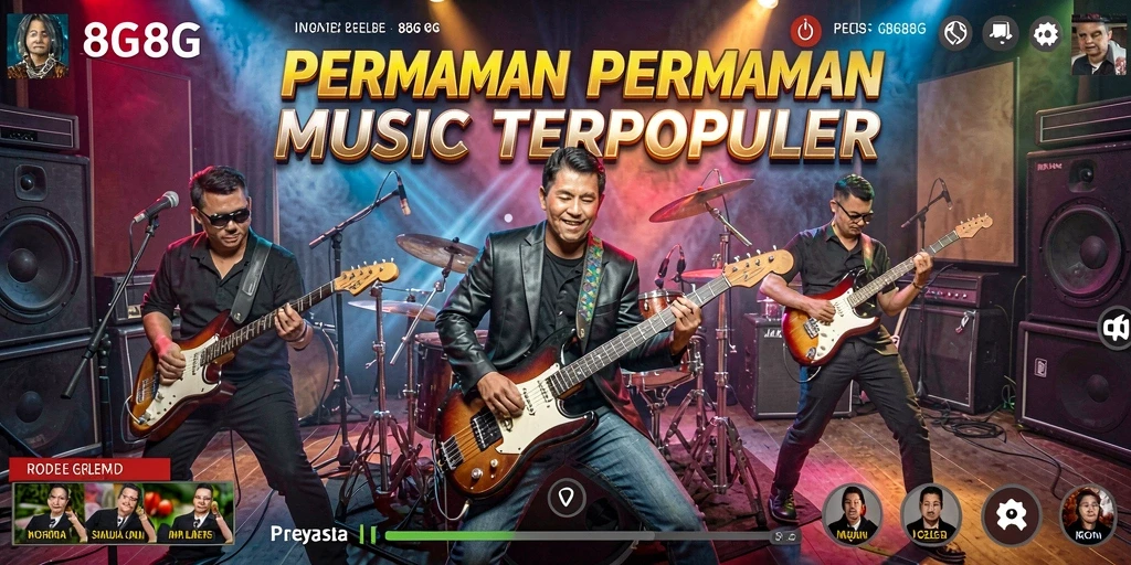 Screenshot utama 8G8G menampilkan gameplay seru yang penuh musik.