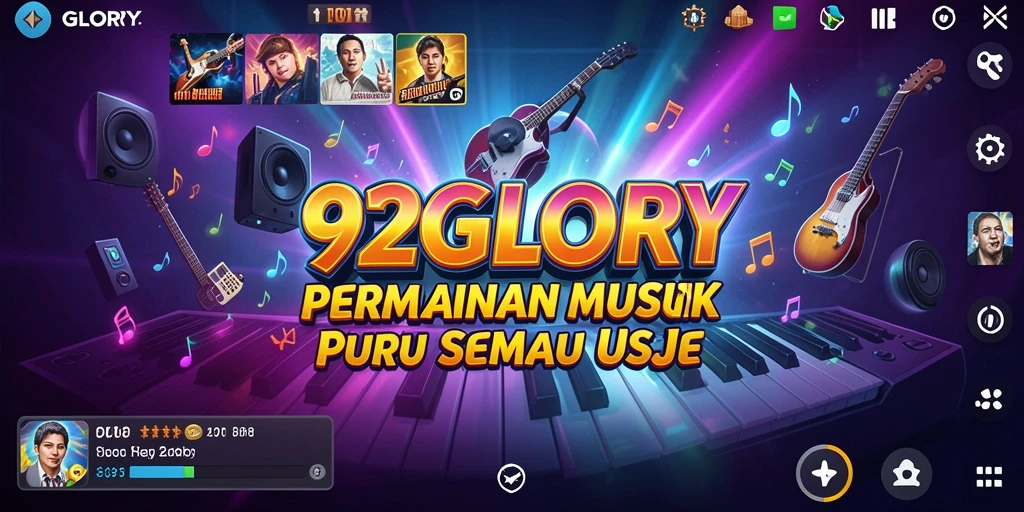 Screenshot permainan 92GLORY menunjukkan aksi seru bernyanyi.