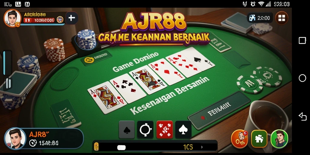 Gameplay seru domino dalam aplikasi AJR88 yang menarik.
