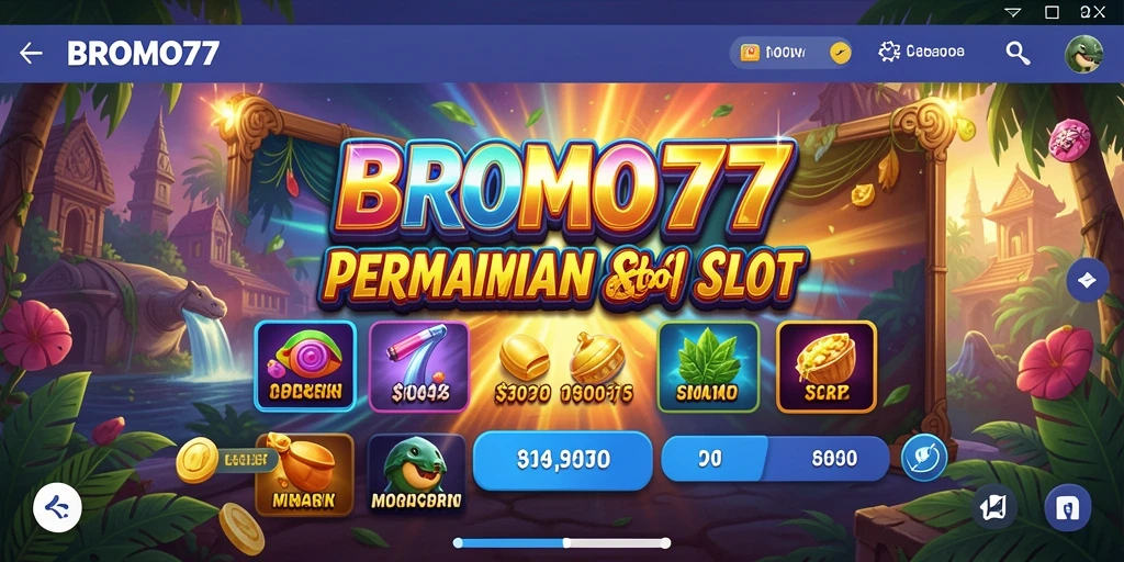 Tampilan gameplay menarik dari BROMO77 slot game.