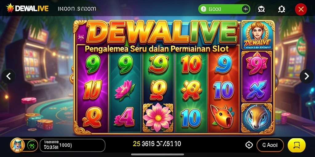 Tampilan gameplay menarik dalam permainan Slot DEWALIVE.