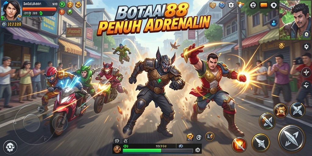 Screenshot gameplay DOTA88 menampilkan mobil balap di jalanan.