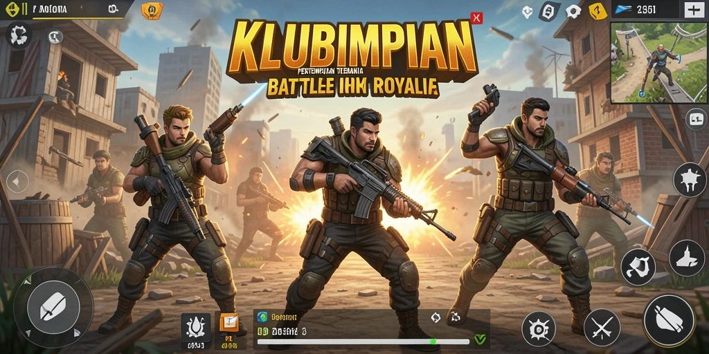 Tangkapan layar gameplay KLUBIMPIAN yang menunjukkan aksi pertempuran seru.