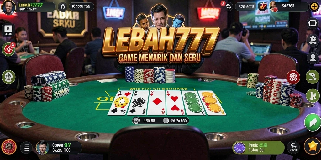 Tampilan gameplay menarik dari LEBAH777 saat bermain poker.