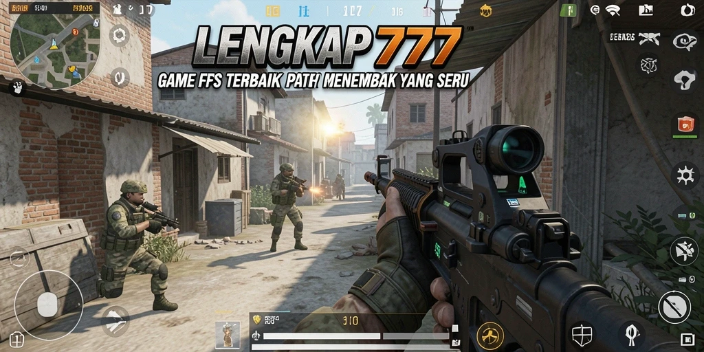 Tangkapan layar dari gameplay LENGKAP777 menunjukkan aksi menembak yang intens.