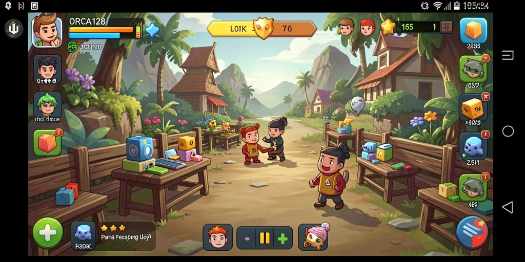 Screenshot gameplay ORCA128 menunjukkan momen seru saat memecahkan teka-teki.