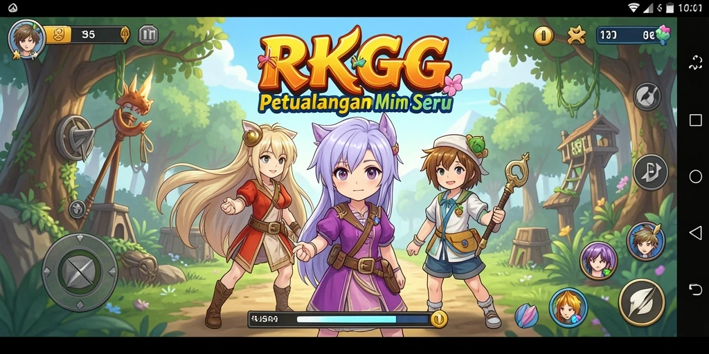 Tangkapan layar dari gameplay seru RKGG dengan karakter Anime.