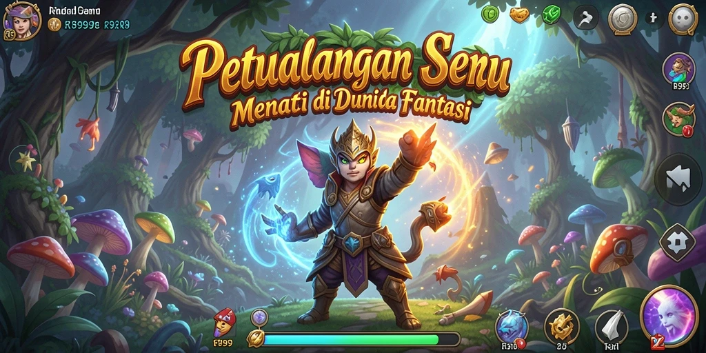 Tangkapan layar gameplay RR999 memperlihatkan keindahan dunia petualangan yang menakjubkan.