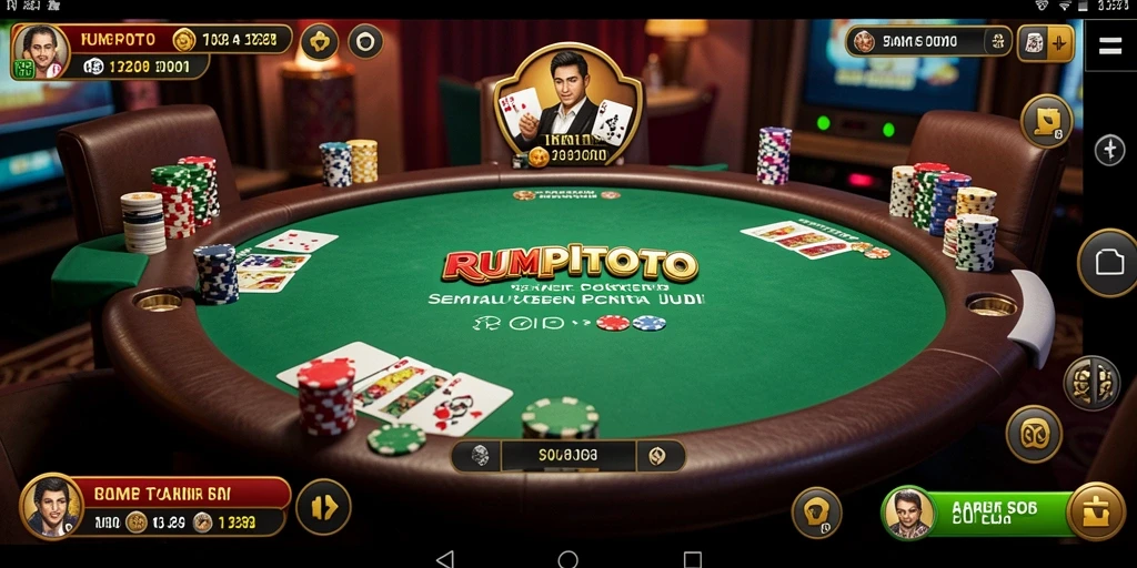 Tampilan gameplay RUMPITOTO yang mencengangkan saat bermain poker.
