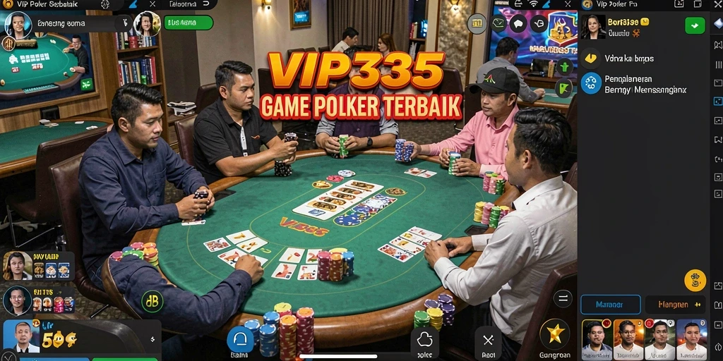 Tampilan gameplay Poker seru dan menegangkan di VIP333.