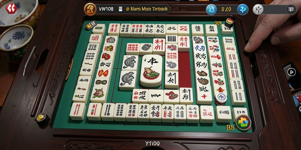 Tampilan gameplay VW108 menampilkan tile Mahjong yang menarik.