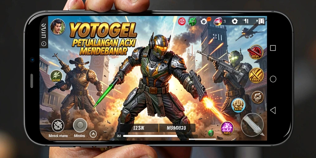 Tampilan gameplay aksi mendebarkan di YOTOGEL dengan karakter beraksi.
